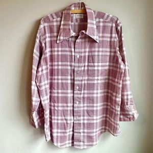SOLD- Vintage 60s/70s Manhattan Custom Limited Red & White Plaid Disco Shirt